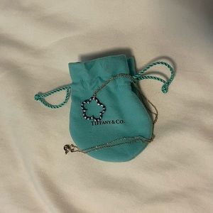 Tiffany and Co. Blue and Silver flower necklace